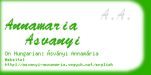 annamaria asvanyi business card