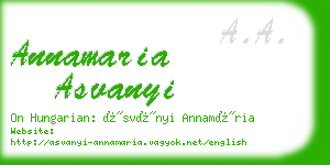 annamaria asvanyi business card